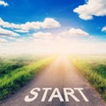 Road blurred of start for business concept. Royalty Free Stock Photo