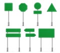 Road board highway signs icons. Vector street signboard information pointer, street direction road signs templates Royalty Free Stock Photo