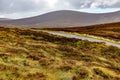 Road, Bogs with mountains in background in Sally gap Royalty Free Stock Photo