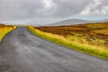 Road, Bogs with mountains in background in Sally gap Royalty Free Stock Photo