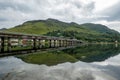 The A87 road bridge above Loch Long in Dornie town in Scotland near the famous Eilean Donan Castle