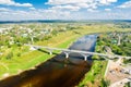 A road bridge connects the two banks of Staritsa Royalty Free Stock Photo