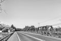 Blockhouse and bridges over the Breede River at Wolseley. Monochrome