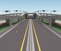 Road bridge intersection 3d rendering