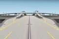 Road bridge intersection 3d rendering