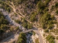 Road and bridge over mountain stream in Corsica Royalty Free Stock Photo