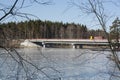 A road bridge over a river in the Karelian region Royalty Free Stock Photo