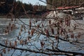 A road bridge over a river in the Karelian region Royalty Free Stock Photo