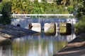 Road Bridge over water easement for flood relief Royalty Free Stock Photo