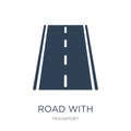 road with broken lines icon in trendy design style. road with broken lines icon isolated on white background. road with broken