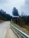 road with bumpers through the forest