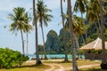 Road and bungalows at the island