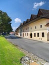 Road and burgher houses in Spisska Sobota Royalty Free Stock Photo