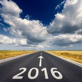 Road business concept for the upcoming new year 2016 Royalty Free Stock Photo