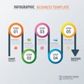 Road business timeline infographic template. Vector illustration