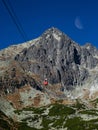 road cable car to top of Tatranska Lomnica Slovakia Royalty Free Stock Photo