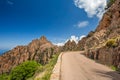 Road through the Calanches de Piana in Corsica Royalty Free Stock Photo