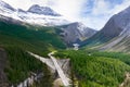 Road Through Canadian Rockies - Icefields Parkway Royalty Free Stock Photo