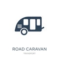 road caravan icon in trendy design style. road caravan icon isolated on white background. road caravan vector icon simple and