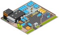 Road Cargo Transportation Isometric Design Concept