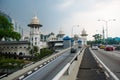 The road with cars. Kuala Lumpur, Malaysia.