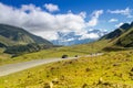 Road with cars in the mountains Royalty Free Stock Photo