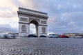 Road of Champs Elysee leading to Arc de Triomphe in Paris, France Royalty Free Stock Photo