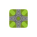 Road circle colored icon. Element of road signs and junctions icon for mobile concept and web apps. Colored Road circle can be use