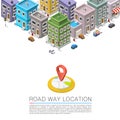Road in the cityscape Isometric, City location apartment, Vector background