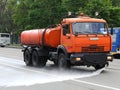 Road cleaning and disinfection with special equipment
