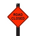 Road closed ahead warning road sign Royalty Free Stock Photo