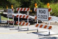 Road Closed Barricades At A Railroad Crossing