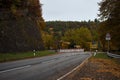 Road closed on a fall day near Walzweiher