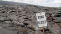 Road Closed by Lava Royalty Free Stock Photo