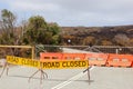 Road closed sign after the bushfires, Western Australia