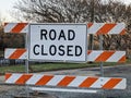 Road closed Sign in the construction area Royalty Free Stock Photo