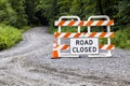 Road Closed Sign on Rural Dirt Road Royalty Free Stock Photo