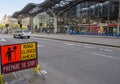 Road Closure Sign, Outside Southern Cross Station, Melbourne, Australia. Royalty Free Stock Photo