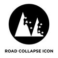 Road Collapse icon vector isolated on white background, logo con Royalty Free Stock Photo