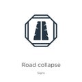 Road collapse icon vector. Trendy flat road collapse icon from signs collection isolated on white background. Vector illustration Royalty Free Stock Photo