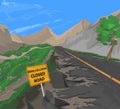 Road collapse scene Royalty Free Stock Photo