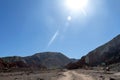 Road in the Rainbow Valley Valle Arco-Iris in the Atacama Desert of Chile, South America Royalty Free Stock Photo