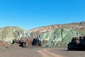 Road in the Rainbow Valley Valle Arco-Iris in the Atacama Desert of Chile, South America Royalty Free Stock Photo