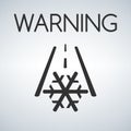 Road condition icon snow ice car indicator Royalty Free Stock Photo