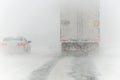 Road Conditions - Nor`easter Winter Storm 3-14-2017 Royalty Free Stock Photo