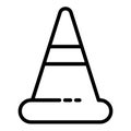Road cone icon, outline style