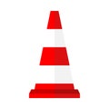 Road cone, traffic sign, isolated on white background, vector illustration. Royalty Free Stock Photo