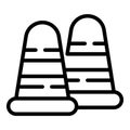 Road cones icon outline vector. Concrete material