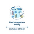 Road congestion pricing concept icon