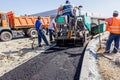 Road Construction. Asphalt spreader